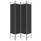 Preview: 4-tlg. Paravent Schwarz 160x200 cm Stoff