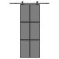 Preview: ARDEBO.de - Schiebetür mit Beschlag 76x205 cm Hartglas & Aluminium
