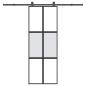 Preview: ARDEBO.de - Schiebetür mit Beschlag 76x205 cm Hartglas & Aluminium
