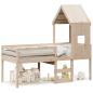 Preview: Hochbett mit Dach 80x200 cm Massivholz Kiefer