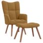 Preview: Relaxsessel mit Hocker Braun Samt