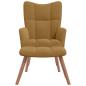 Preview: Relaxsessel mit Hocker Braun Samt