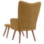 Preview: Relaxsessel mit Hocker Braun Samt