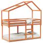 Preview: Etagenbett mit Dach Wachsbraun 90x190 cm Massivholz Kiefer