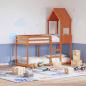 Preview: ARDEBO.de - Etagenbett mit Dach Wachsbraun 90x190 cm Massivholz Kiefer