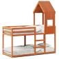 Preview: Etagenbett mit Dach Wachsbraun 90x190 cm Massivholz Kiefer