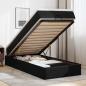 Preview: ARDEBO.de - Ottoman-Bett mit Matratze Schwarz 90x190 cm Kunstleder