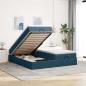 Preview: ARDEBO.de - Ottoman-Bett mit Matratzen Dunkelblau 160x200 cm Samt
