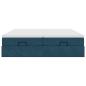 Preview: Ottoman-Bett mit Matratzen Dunkelblau 160x200 cm Samt