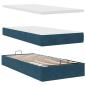 Preview: Ottoman-Bett mit Matratzen Dunkelblau 160x200 cm Samt
