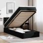 Preview: ARDEBO.de - Ottoman-Bett mit Matratze Schwarz 90x190 cm Kunstleder
