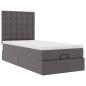 Preview: Ottoman-Bett mit Matratze & LEDs Grau 90x190 cm Kunstleder