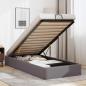 Preview: ARDEBO.de - Ottoman-Bett ohne Matratze Grau 100x200 cm Kunstleder