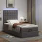 Preview: Ottoman-Bett mit Matratze & LEDs Grau 80x200 cm Kunstleder