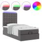 Preview: Ottoman-Bett mit Matratze & LEDs Grau 80x200 cm Kunstleder