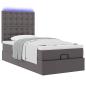 Preview: Ottoman-Bett mit Matratze & LEDs Grau 80x200 cm Kunstleder