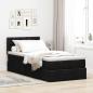 Preview: Ottoman-Bett mit Matratze Schwarz 90x190 cm Stoff