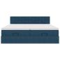 Preview: Ottoman-Bett mit Matratzen Dunkelblau 160x200 cm Samt