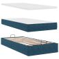 Preview: Ottoman-Bett mit Matratzen Dunkelblau 160x200 cm Samt