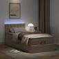 Preview: Ottoman-Bett mit Matratzen & LEDs 90x200 cm Kunstleder