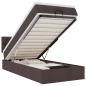 Preview: Ottoman-Bett mit Matratze & LEDs Dunkelbraun 80x200 cm Stoff
