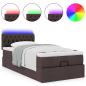 Preview: Ottoman-Bett mit Matratze & LEDs Dunkelbraun 80x200 cm Stoff