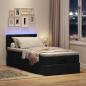 Preview: Ottoman-Bett mit Matratze & LEDs Schwarz 90x190 cm Stoff
