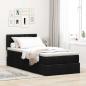 Preview: Ottoman-Bett mit Matratze & LEDs Schwarz 90x190 cm Stoff