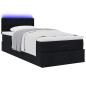 Preview: Ottoman-Bett mit Matratze & LEDs Schwarz 90x190 cm Stoff