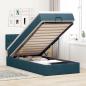 Preview: ARDEBO.de - Ottoman-Bett mit Matratze & LEDs Dunkelblau 90x190 cm Samt