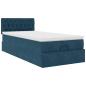 Preview: Ottoman-Bett mit Matratze & LEDs Dunkelblau 90x190 cm Samt