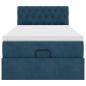 Preview: Ottoman-Bett mit Matratze & LEDs Dunkelblau 90x190 cm Samt