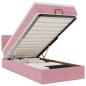 Preview: Ottomane Bett mit Matratze & LEDs Rosa 80x200 cm Samt