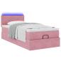 Preview: Ottomane Bett mit Matratze & LEDs Rosa 80x200 cm Samt