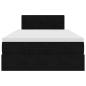 Preview: Ottomane Bett mit Matratze & LEDs Schwarz 120x190 cm Samt