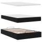 Preview: Ottomane Bett mit Matratze & LEDs Schwarz 120x190 cm Samt