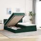 Preview: ARDEBO.de - Ottoman-Bett mit Matratzen & LEDs Dunkelgrün 160x200 cm Samt