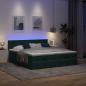 Preview: Ottoman-Bett mit Matratzen & LEDs Dunkelgrün 160x200 cm Samt