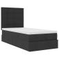 Preview: Ottoman-Bett mit Matratze & LEDs Schwarz 90x190 cm Stoff