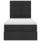 Preview: Ottoman-Bett mit Matratze & LEDs Schwarz 90x190 cm Stoff