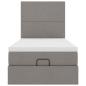 Preview: Ottoman-Bett mit Matratze & LEDs Taupe 80x200 cm Stoff