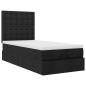 Preview: Ottoman-Bett mit Matratze & LEDs Schwarz 90x190 cm Stoff