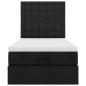Preview: Ottoman-Bett mit Matratze & LEDs Schwarz 90x190 cm Stoff