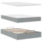 Preview: Ottoman-Bett mit Matratze Hellgrau 120x190 cm Stoff