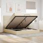 Preview: ARDEBO.de - Ottoman-Bett mit Matratze & LEDs Creme 180x200 cm Stoff