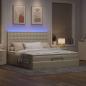 Preview: Ottoman-Bett mit Matratze & LEDs Creme 180x200 cm Stoff