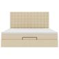 Preview: Ottoman-Bett mit Matratze & LEDs Creme 180x200 cm Stoff