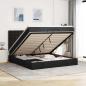 Preview: ARDEBO.de - Ottoman-Bett mit Matratzen Schwarz 200x200 cm Stoff