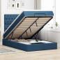 Preview: ARDEBO.de - Ottoman-Bett mit Matratze Blau 120x190 cm Stoff