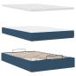 Preview: Ottoman-Bett mit Matratze Blau 120x190 cm Stoff